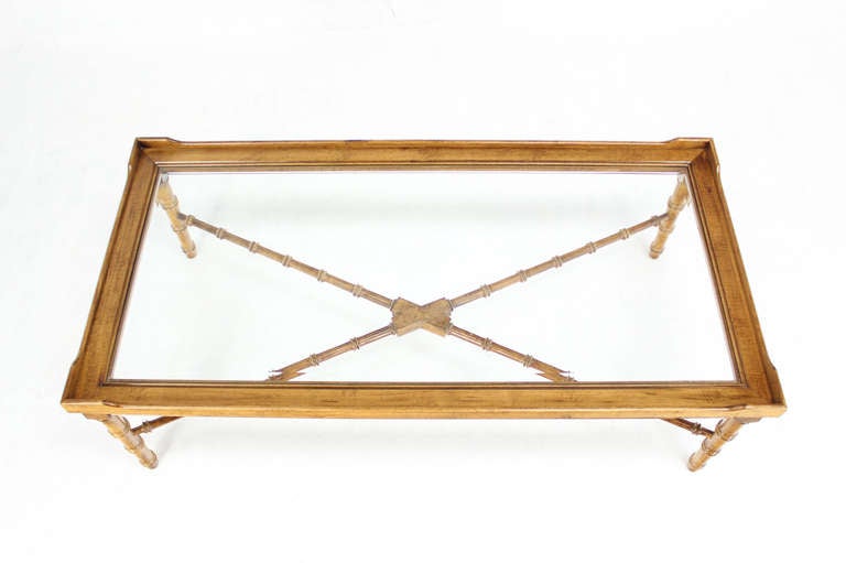 Very nice mcm style faux bamboo coffee table