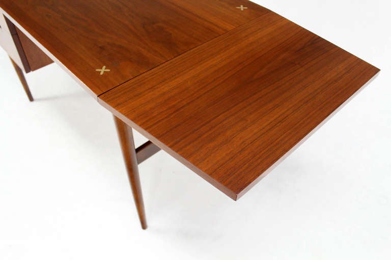American Danish Mid-Century Modern Walnut Drop-Leaf Desk