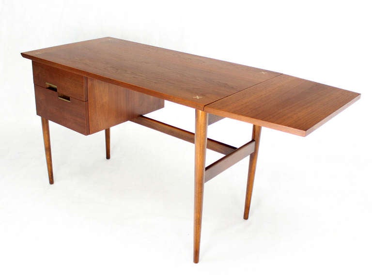 Danish Mid-Century Modern Walnut Drop-Leaf Desk 4
