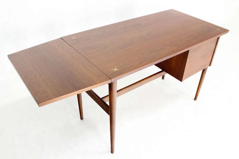 Danish Mid-Century Modern Walnut Drop-Leaf Desk 5