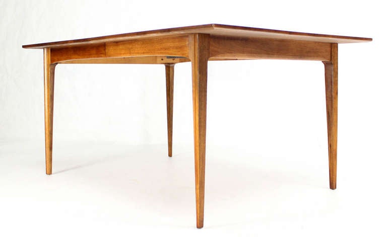 Danish Mid-Century Modern Walnut Dining Room Table with Rosewood Inserts 1