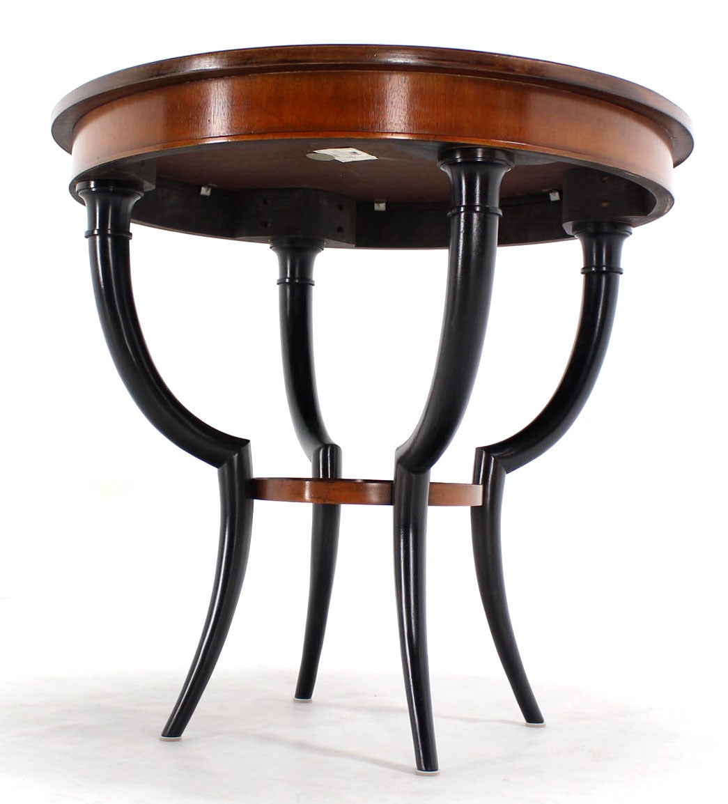 American Baker Two-Tone Round Gueridon or Center Drum Table