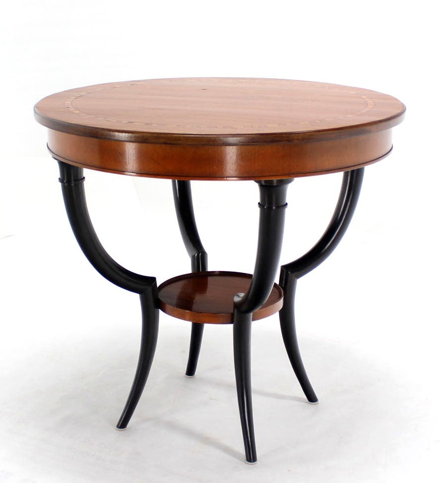 20th Century Baker Two-Tone Round Gueridon or Center Drum Table