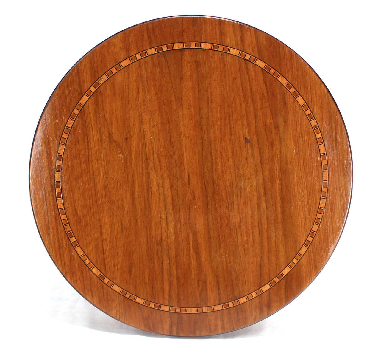 Walnut Baker Two-Tone Round Gueridon or Center Drum Table