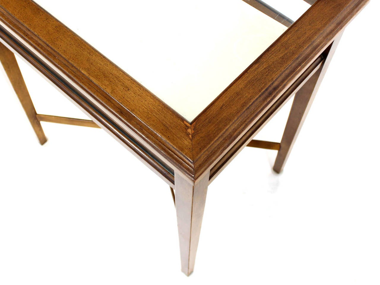 Pair of Glass and Wood Lift-Top Cross Base End Tables 5