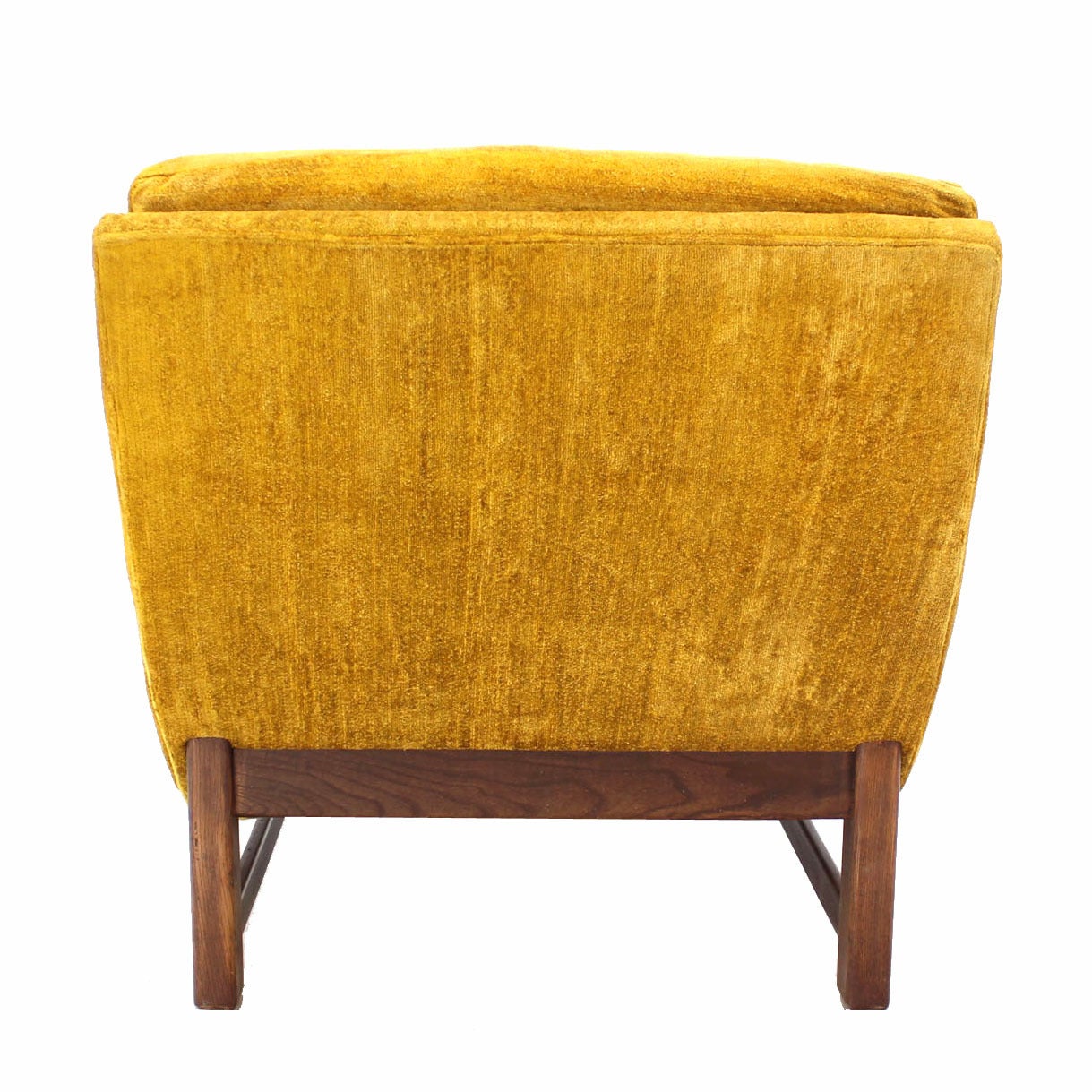 American Mid-Century Modern Golden Velvet Upholstery, Wave Chaise Longue