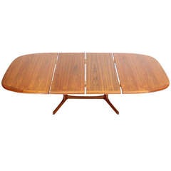 Mid-Century Danish Modern Teak Dining Table with Two Leaves