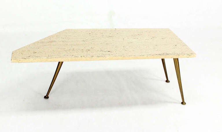 Mid-Century Modern Robsjohn Gibbings Odd Shape Tri Legged Coffee Table Mid Century Modern