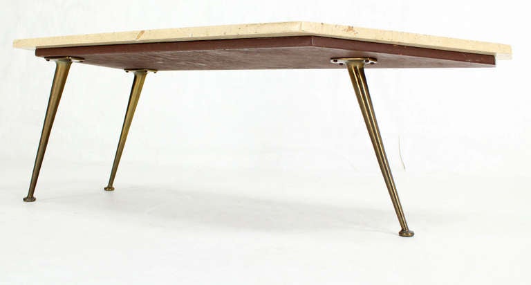 Robsjohn Gibbings Odd Shape Tri Legged Coffee Table Mid Century Modern In Excellent Condition In Rockaway, NJ