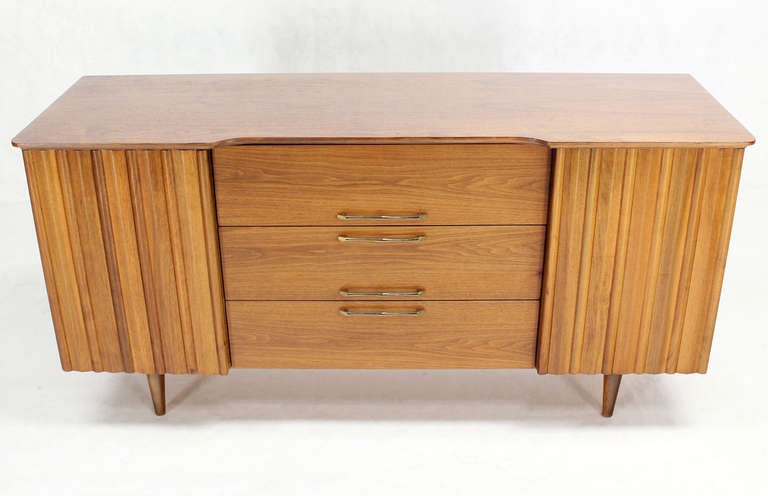 American Mid Century Danish Modern Long Walnut Dresser