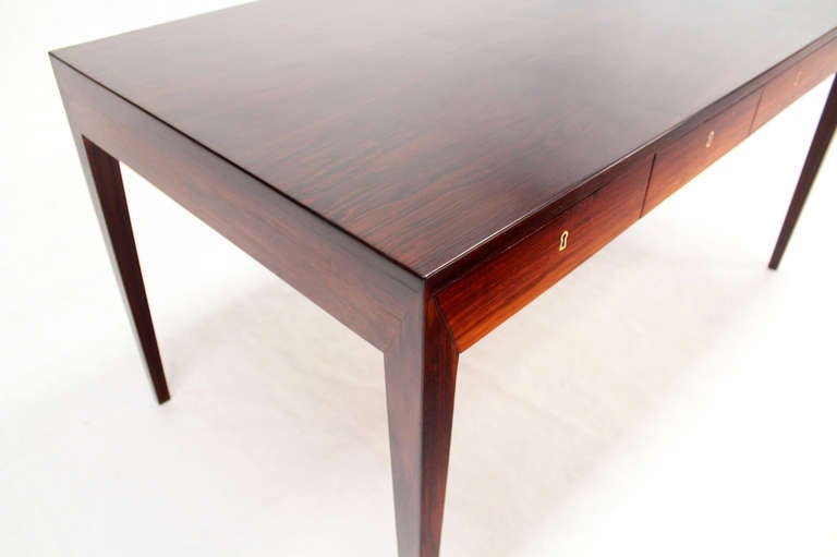 Very nice Danish mid century modern desk/writing table designed by Severin Hansen and produced by Haslev.
