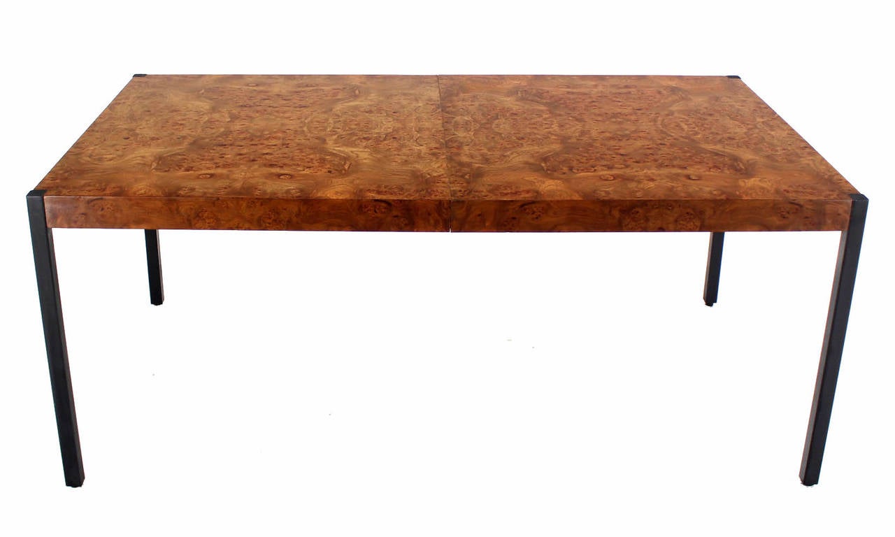 Burl Wood Dining Table with Two Extension Boards by Baughman 1