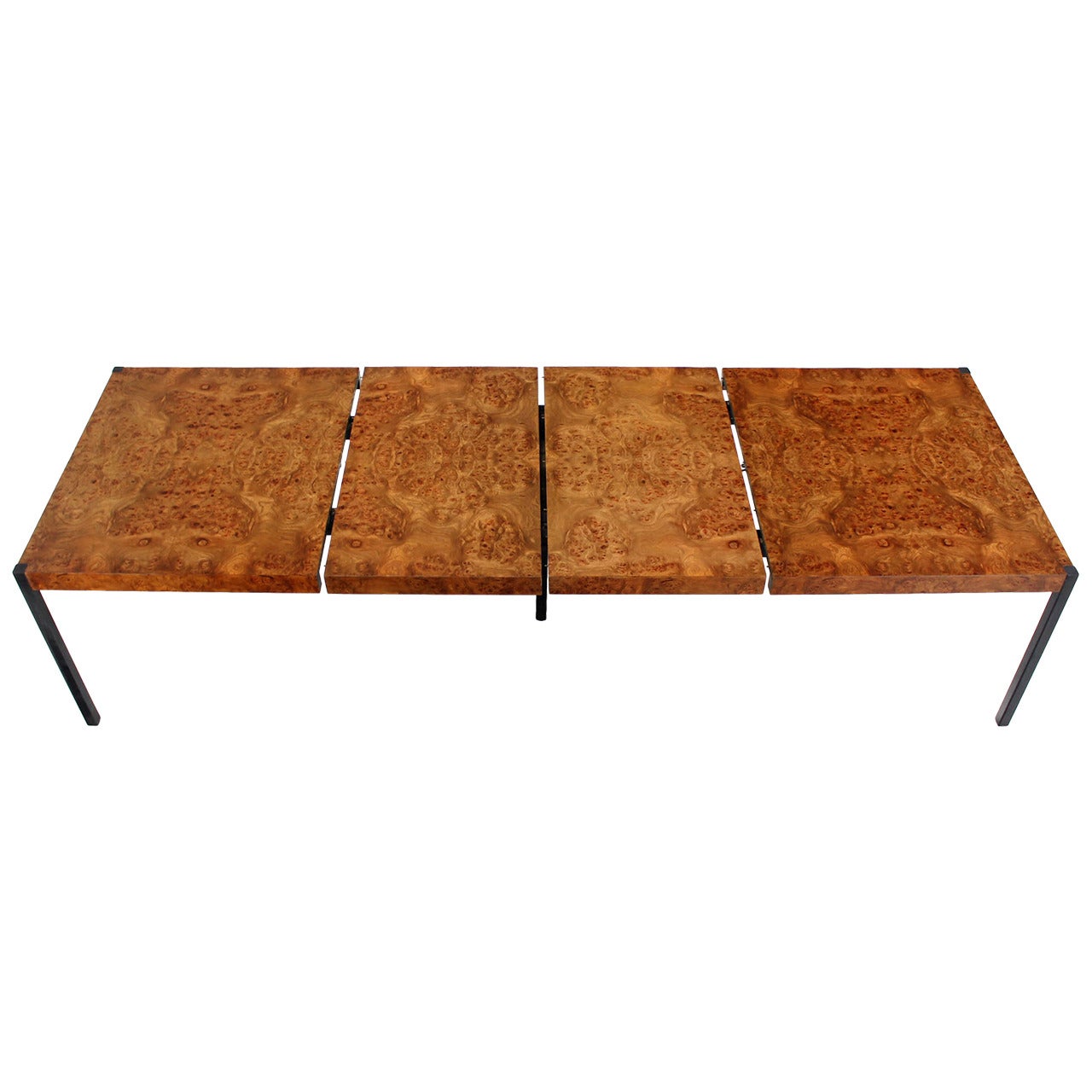 Burl Wood Dining Table with Two Extension Boards by Baughman