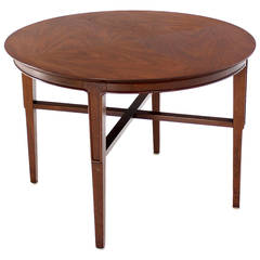 John Stuart Mid-Century Modern Walnut Round Side Table