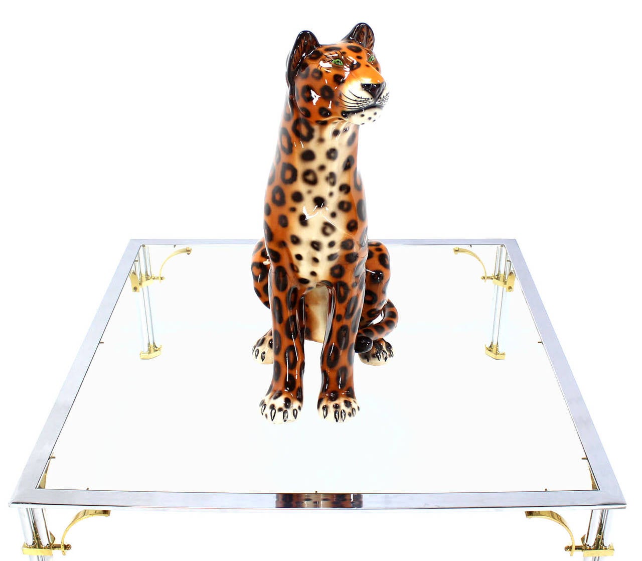 porcelain cheetah statue