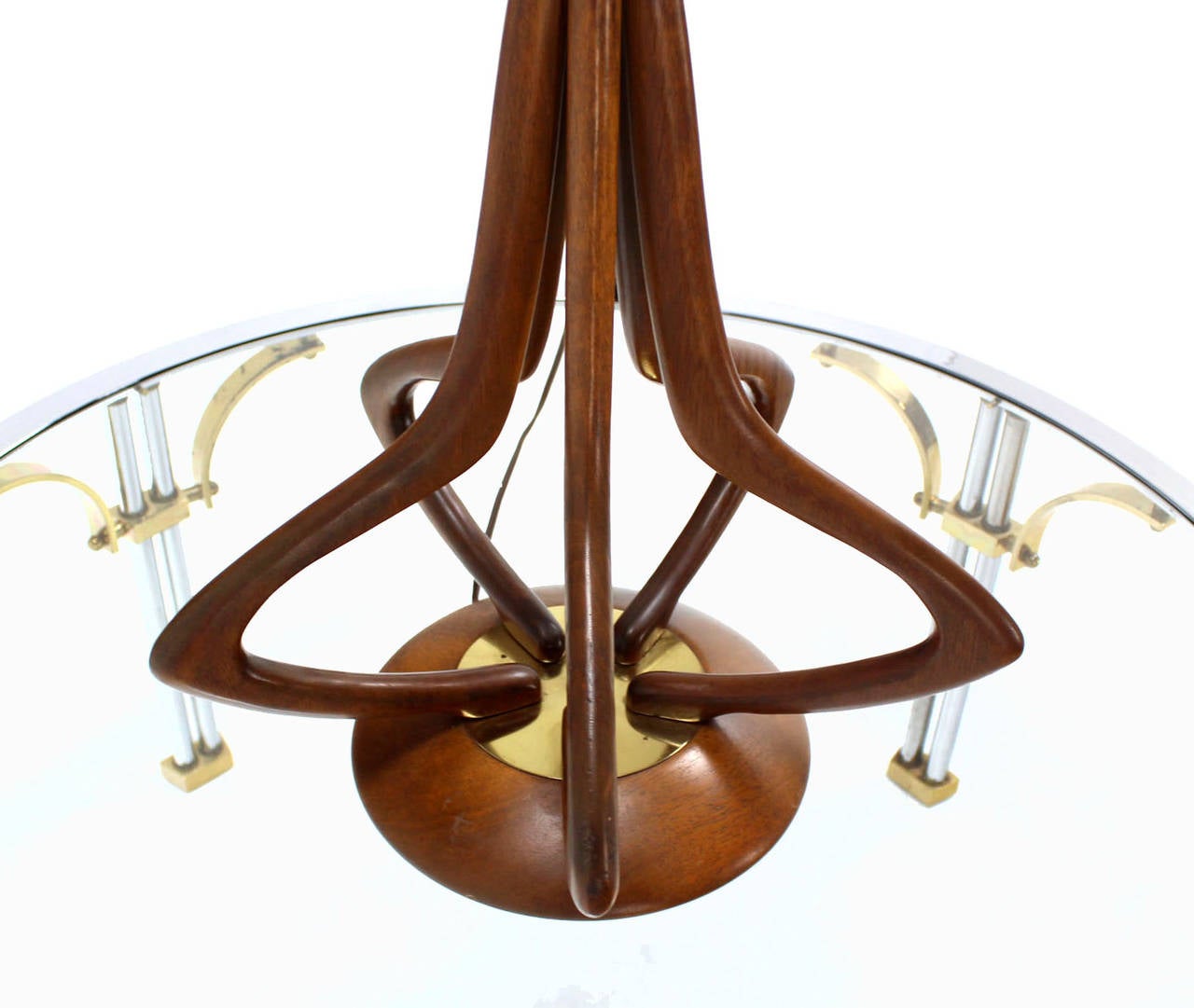 Very nice mid-century modern oiled walnut table lamp in Style of Vladimir Kagan.