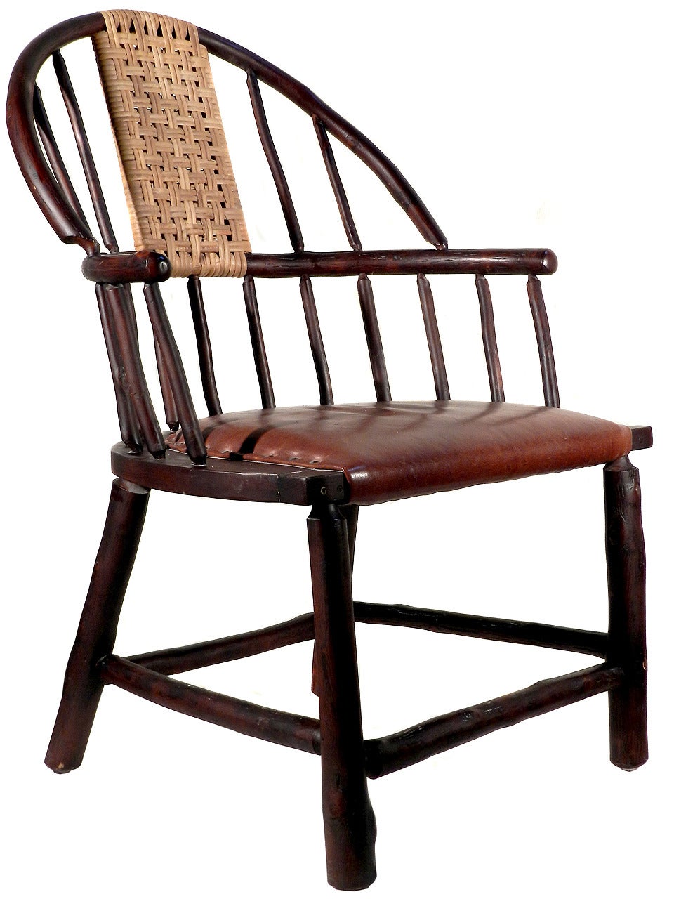 Adirondack Oversized Handmade Hickory Windsor Chair, Matching Pair