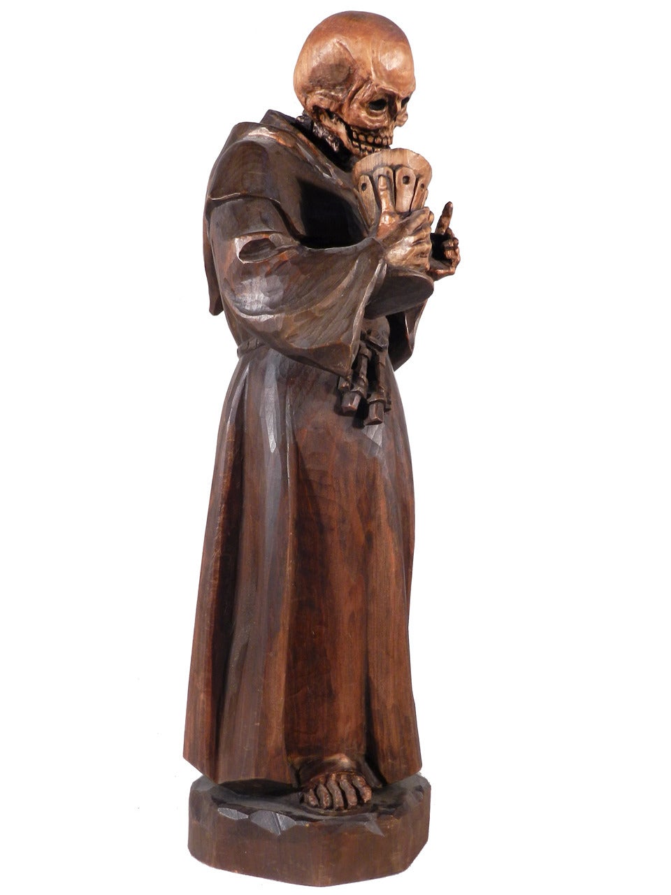 Black Forest Hand-Carved Skeleton in Monks Robe at 1stDibs