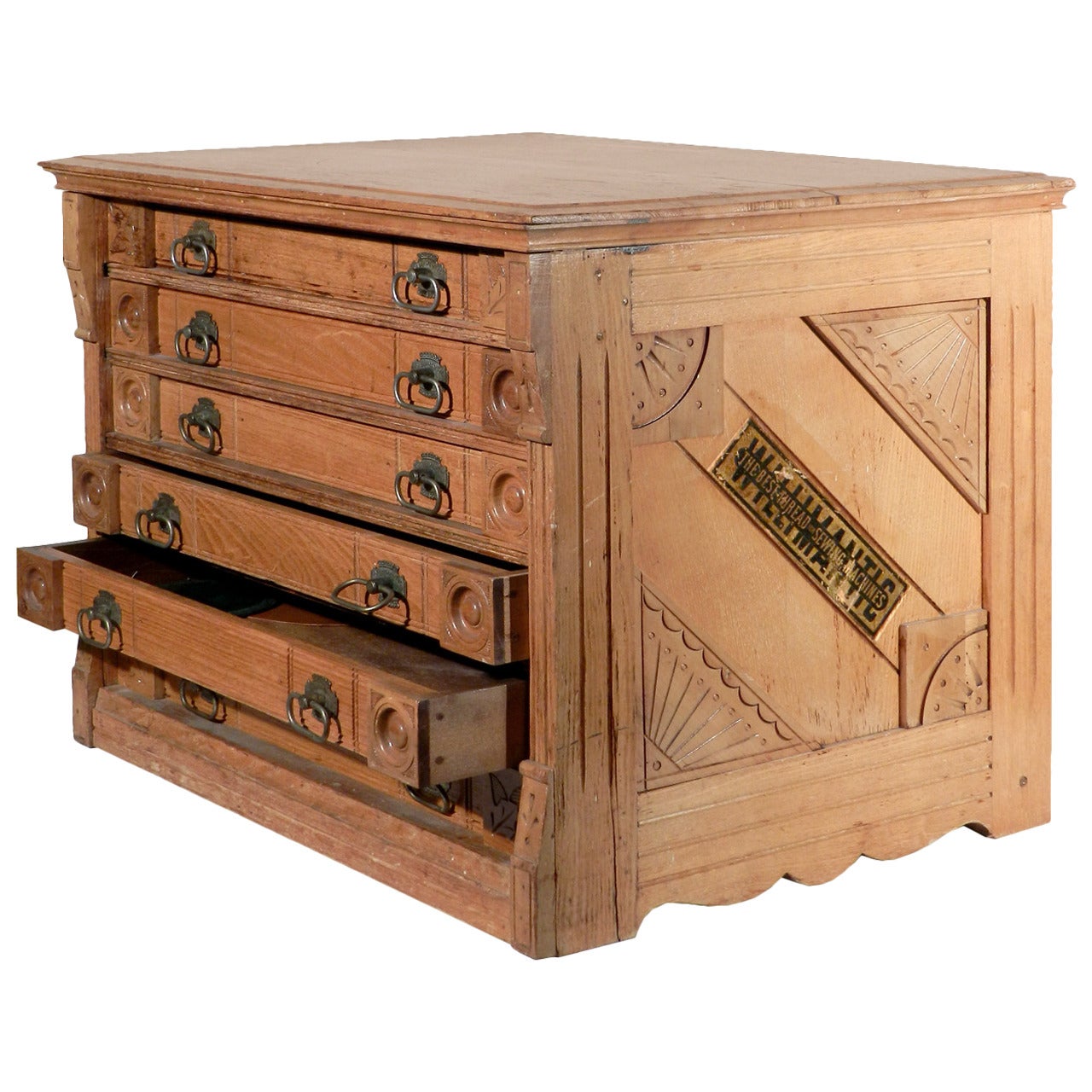 Beautiful Six-Drawer Spool Cabinet with Original Decals