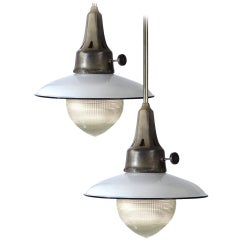 Acorn Holophane Gas Lamps - Matching Pair
