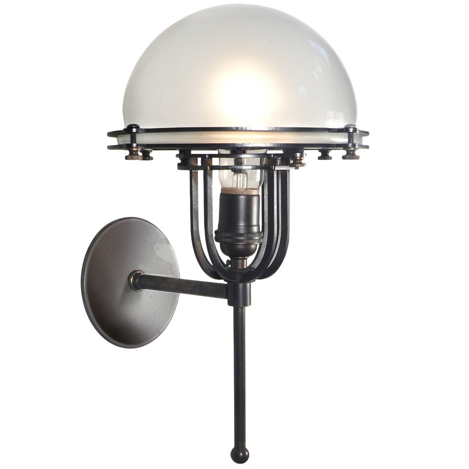 Machine Age Frosted Dome Sconce