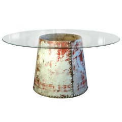 Table With Heavy Riveted Industrial Base