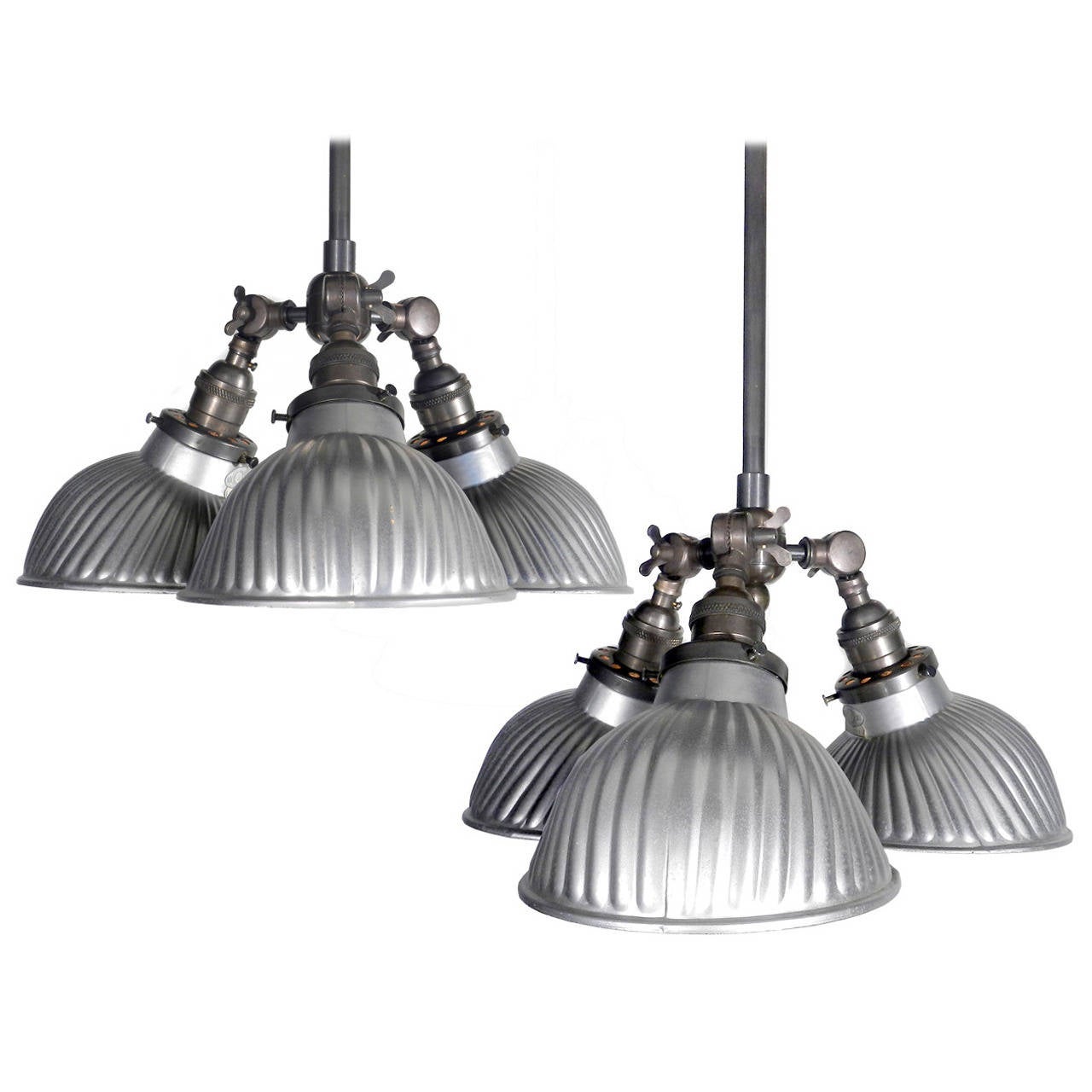 Articulated Triple Mercury Glass Pendants at 1stdibs