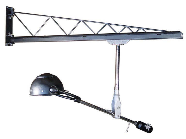 Industrial Swing Arm Crane - Rolling Rail Articulated Lamp