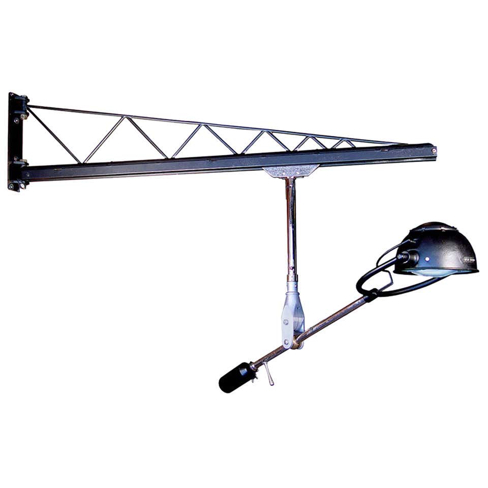 Swing Arm Crane - Rolling Rail Articulated Lamp at 1stDibs