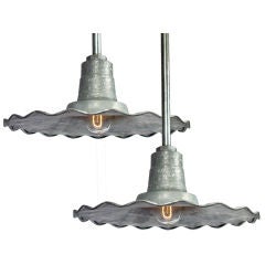 Used Ruffled train station lamps