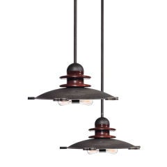 Used Tesla Cast Iron and porcelain Pendent Lamps
