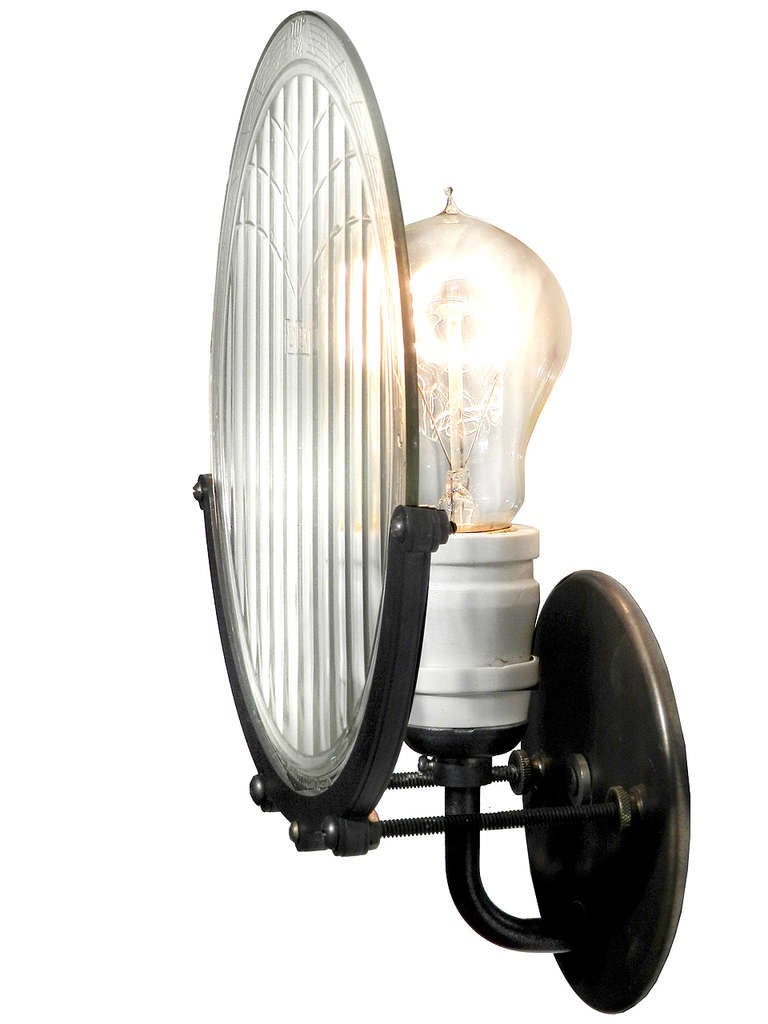 1915 Automobile Headlight Lens Sconce at 1stdibs