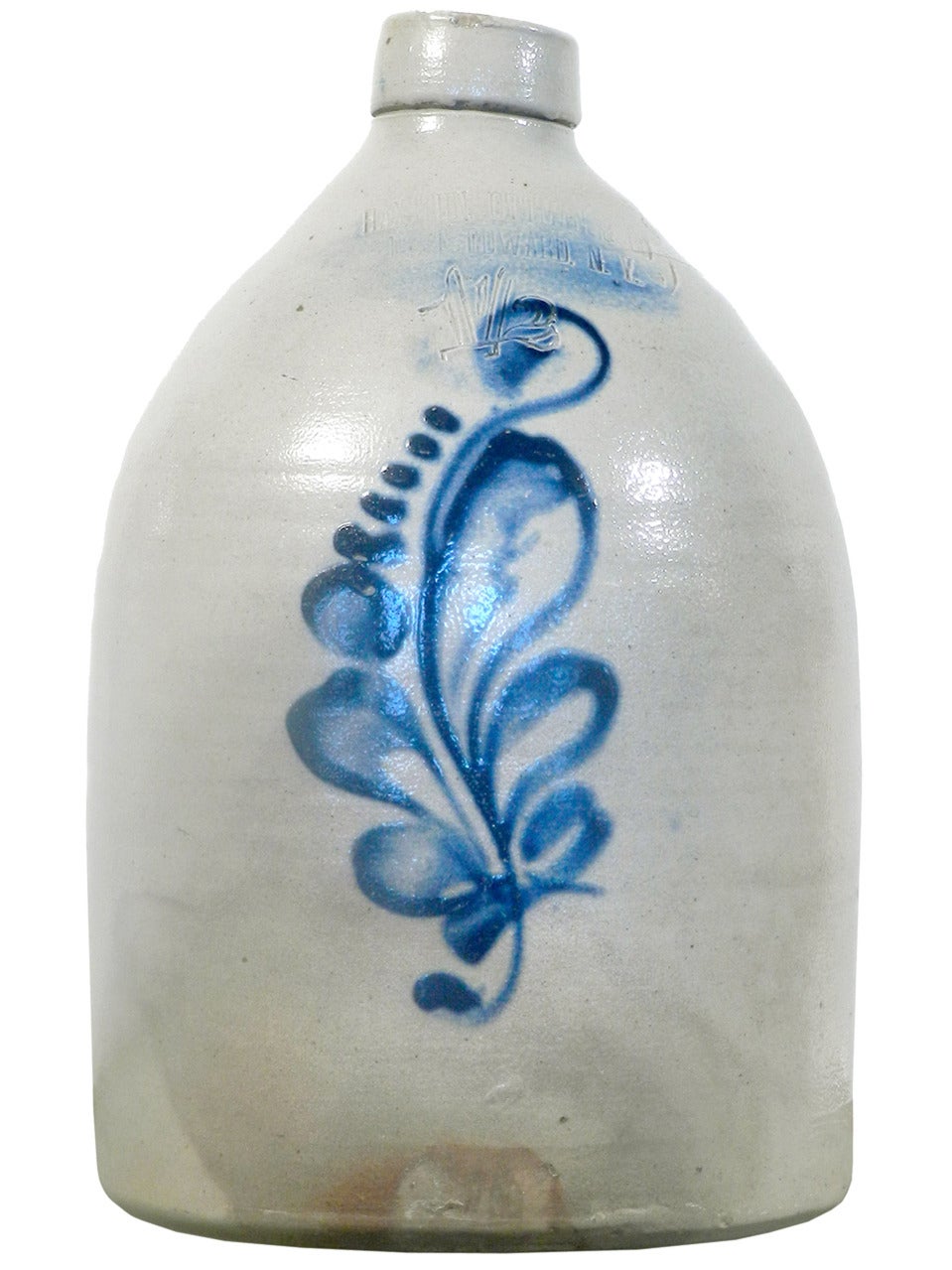 19th Century Collection of Antique Stoneware Blue Decorated Jugs