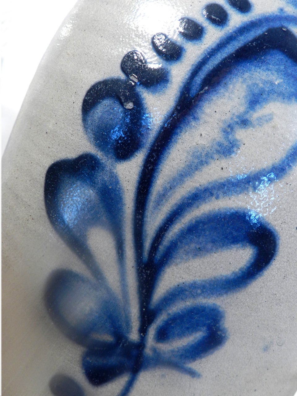 Collection of Antique Stoneware Blue Decorated Jugs 1