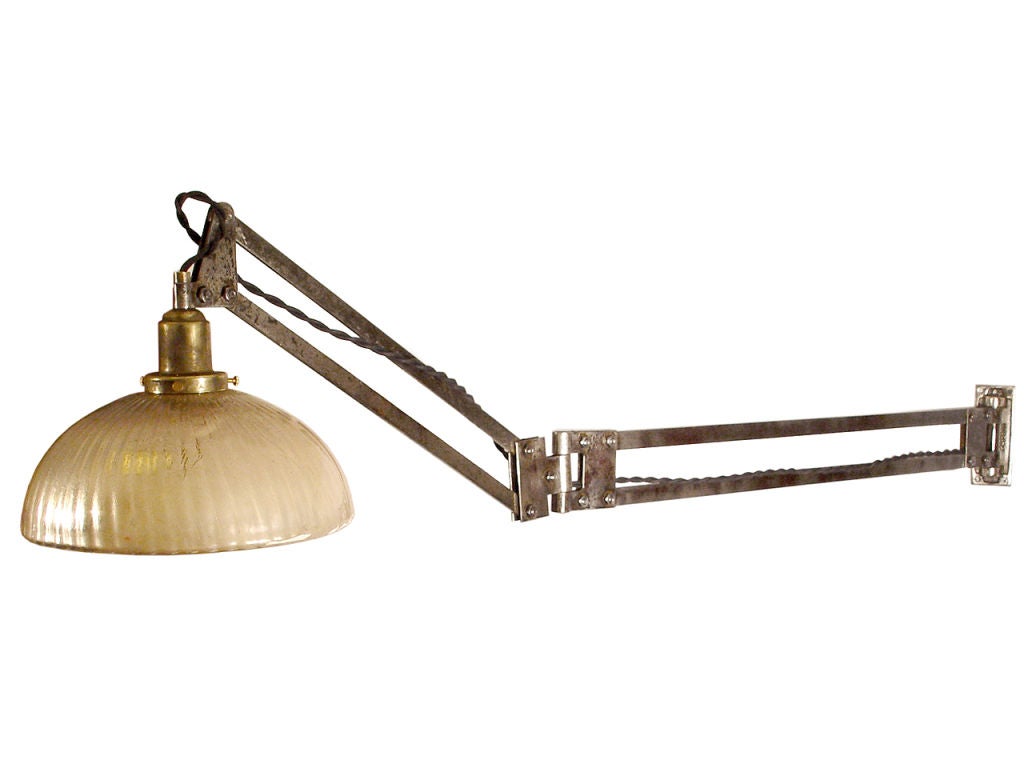 Early Burton Light Co. Articulated Swing Arm Lamp