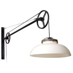 Vintage 5 foot Double Pulley Swing Arm Lamp