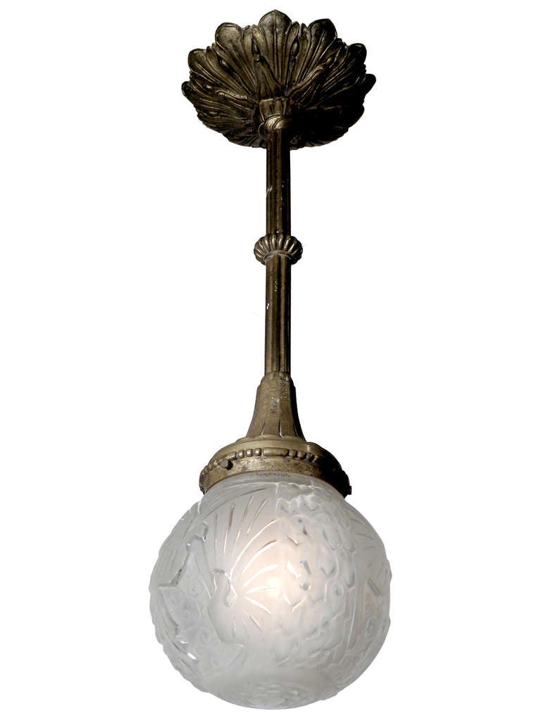 French Original Signed Deco Lamp - Muller Fres, Luneville France