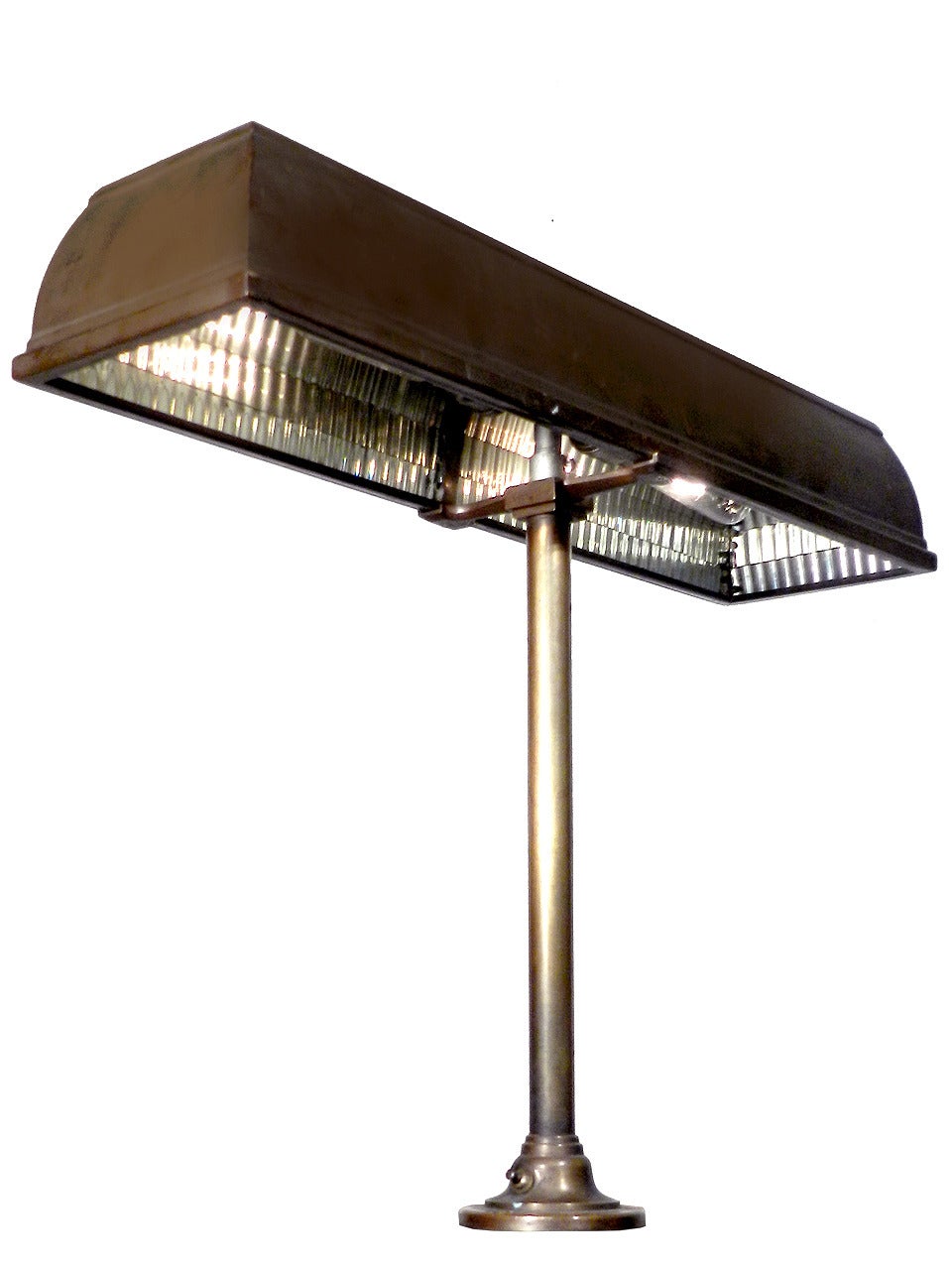 Industrial 1911 I. P. Frink, Large Bronze Bank Desk Lamp