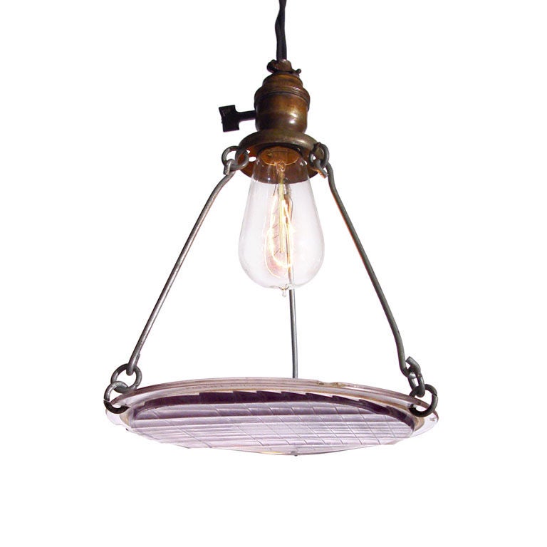 1915 Automobile Headlight Lens Pendent