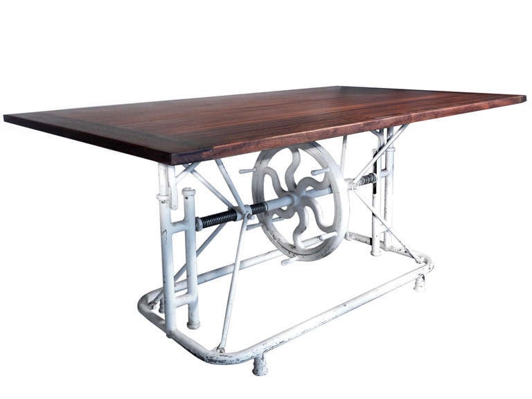 Industrial Operating Room Table Base with Beautiful Wood Top