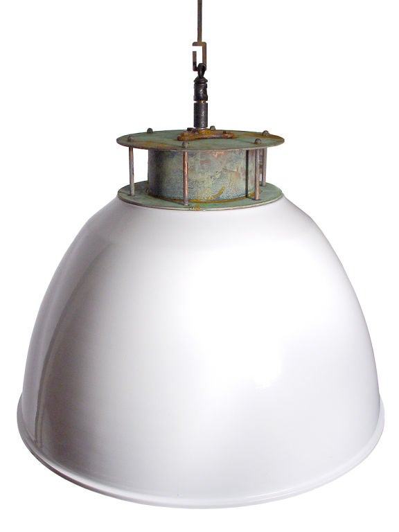 American Striking Oversized Industrial Dome Pendent Lamp