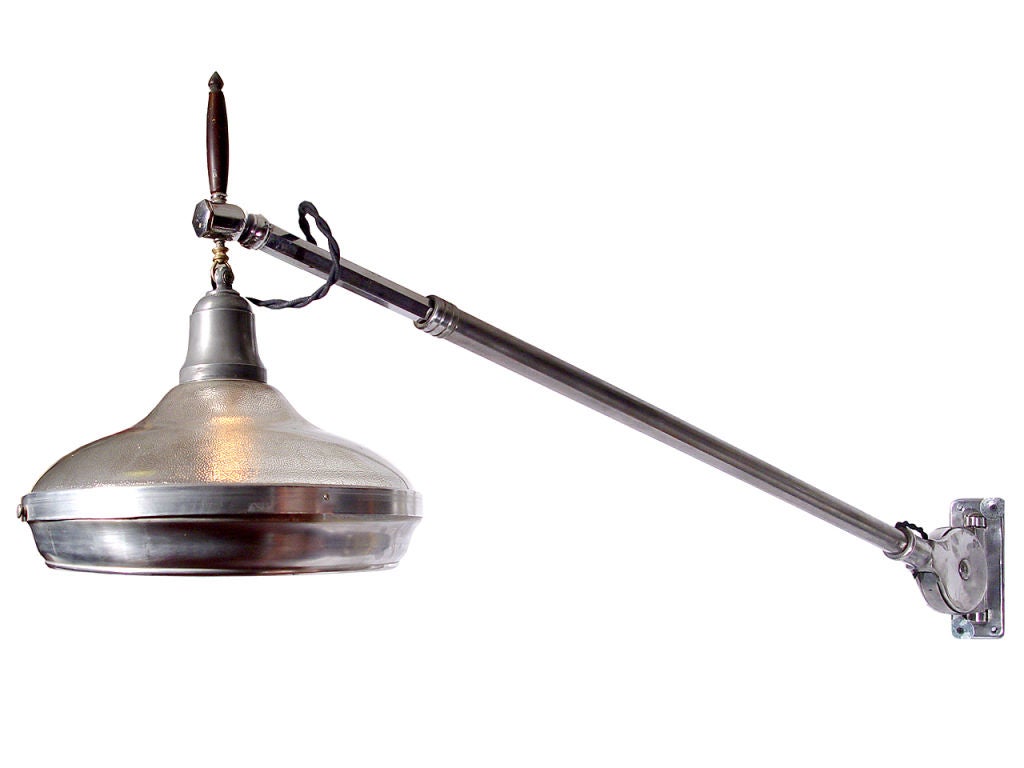 20th Century Rare Telescoping Swing Arm Dentist's X-Ray Co. Wall lamp