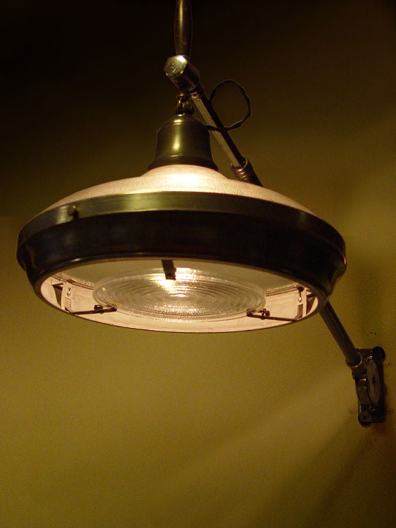 Glass Rare Telescoping Swing Arm Dentist's X-Ray Co. Wall lamp