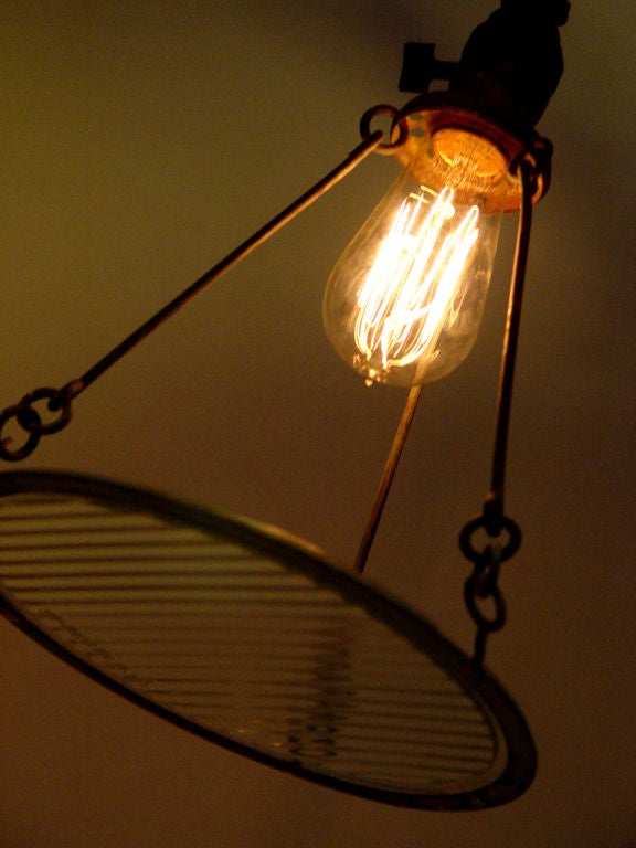 1915 Automobile Headlight Lens Pendent