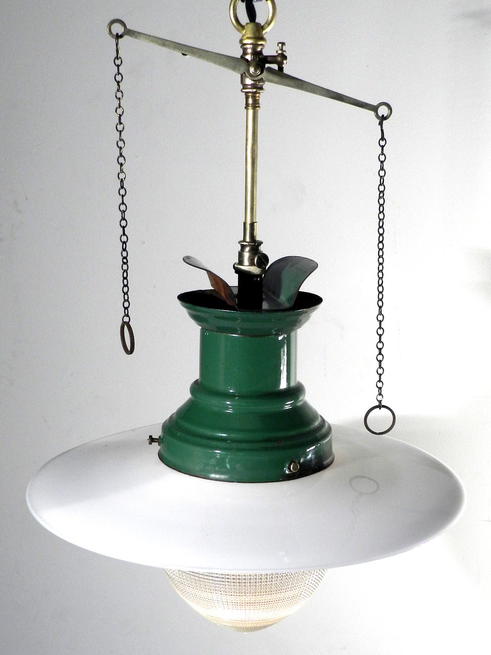 Industrial Pair of Holophane Gas Lamps
