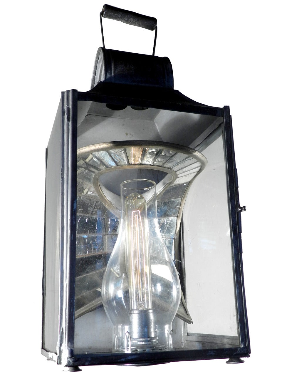 19th Century Very Rare Wheeler Mirrored Reflector Lantern