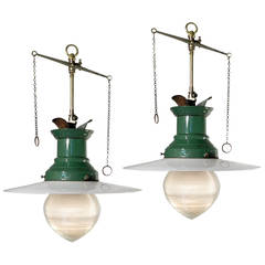 Pair of Holophane Gas Lamps