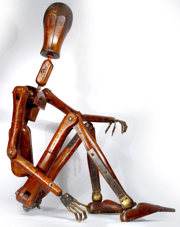 life size wooden articulated mannequin