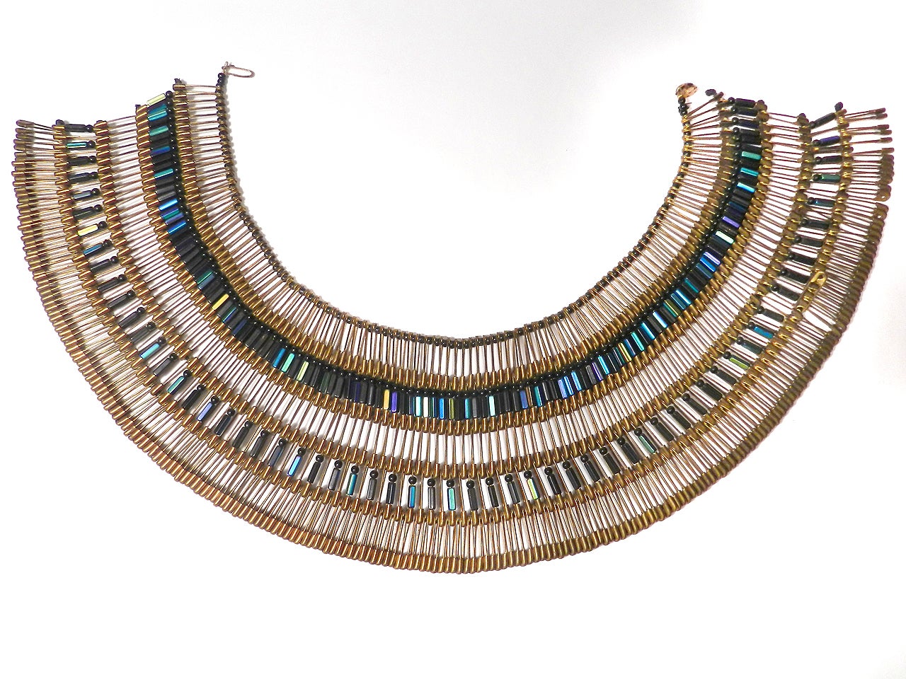 Folk Art Cleopatra Necklace - Made From 750 Safety Pins