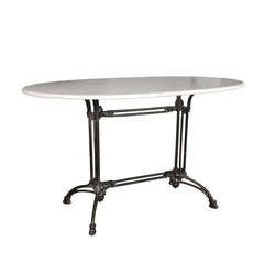 Original French Bestro Table - Carrara Marble and Irom